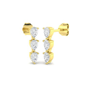 Luzby 1ct Gold Drop & Trilogy Diamond Earrings - Luxury Jewelry Gift in 10K/14K gold and platinum with certified lab-grown or natural diamonds