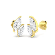 Gold Diamond Earrings - 1ct Elegant Luxury Shape Jewelry in 10K/14K gold and platinum with certified lab-grown or natural diamonds