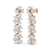 Luzmy 6.5ct Gold Drop & Trilogy Diamond Earrings - Elegant Luxury Jewelry in 10K/14K gold and platinum with certified lab-grown or natural diamonds