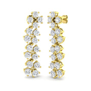 Luzmy 6.5ct Gold Drop & Trilogy Diamond Earrings - Elegant Luxury Jewelry in 10K/14K gold and platinum with certified lab-grown or natural diamonds