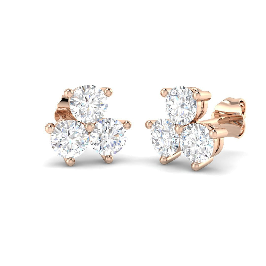 Luzly Luxury 2ct Gold Diamond Shape Earrings for Elegant Style in 10K/14K gold and platinum with certified lab-grown or natural diamonds