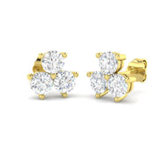 Luzly Luxury 2ct Gold Diamond Shape Earrings for Elegant Style in 10K/14K gold and platinum with certified lab-grown or natural diamonds
