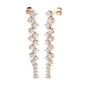 Blosm Luxury 3ct Gold Drop & Trilogy Diamond Earrings for Elegance in 10K/14K gold and platinum with certified lab-grown or natural diamonds