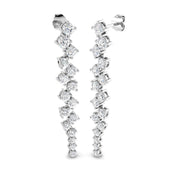 Blosm Luxury 3ct Gold Drop & Trilogy Diamond Earrings for Elegance in 10K/14K gold and platinum with certified lab-grown or natural diamonds