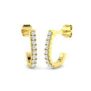 Elegant 1 Ct Round Diamond Hoop Earrings in 10K/14K gold and platinum with certified lab-grown or natural diamonds