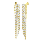 Luzwy Luxury Gold Drop & Trilogy Diamond Earrings - 8ct Elegance in 10K/14K gold and platinum with certified lab-grown or natural diamonds