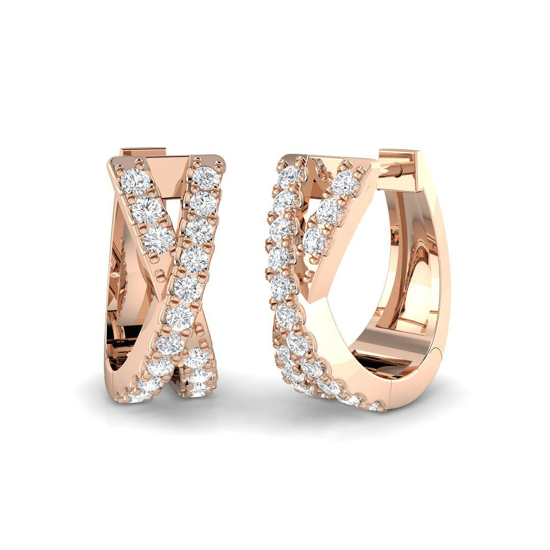 Elegant Hoop Earrings 0.5 Ct Lab/Natural Diamond in 10K/14K gold and platinum with certified lab-grown or natural diamonds