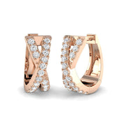 Elegant Hoop Earrings 0.5 Ct Lab/Natural Diamond in 10K/14K gold and platinum with certified lab-grown or natural diamonds