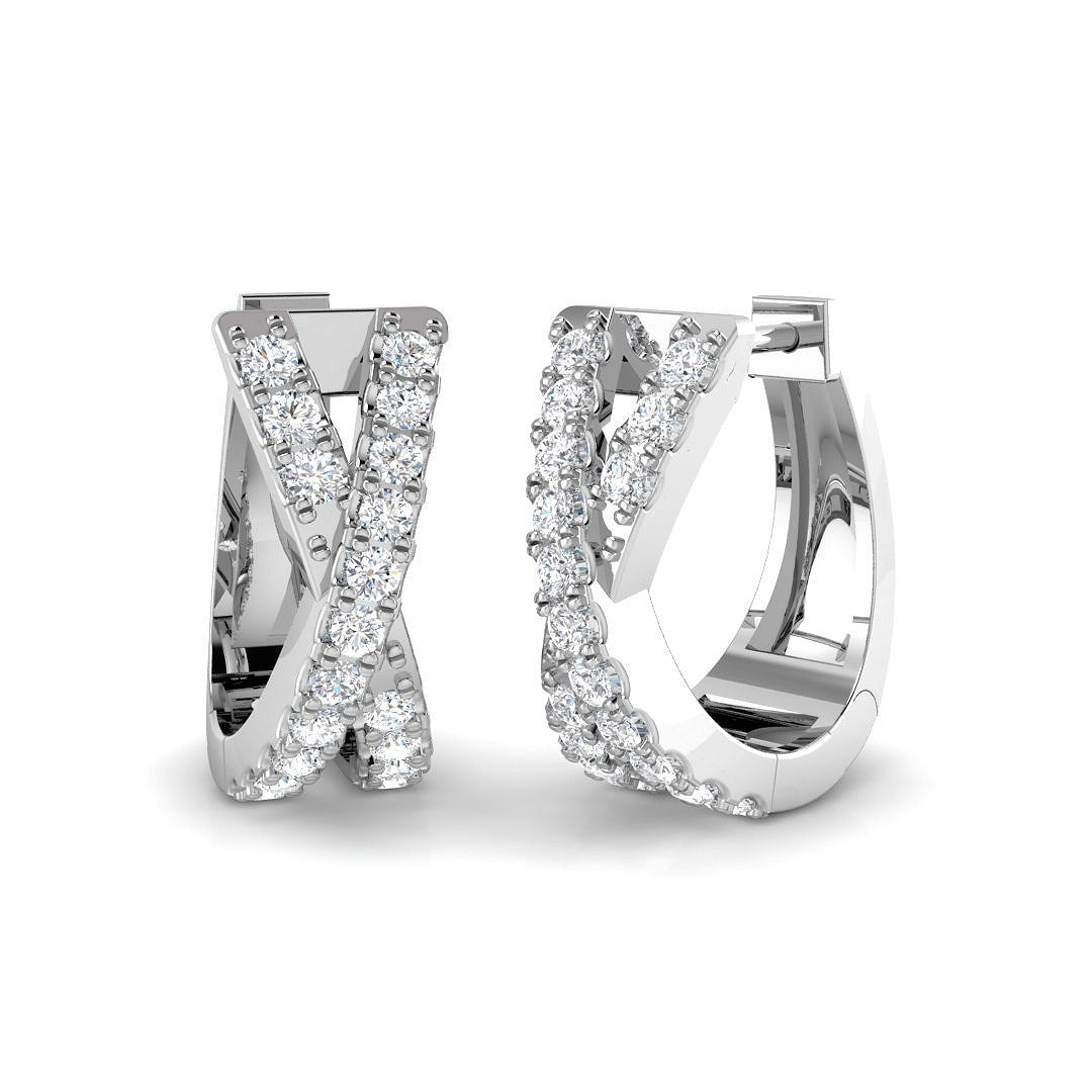 Elegant Hoop Earrings 0.5 Ct Lab/Natural Diamond in 10K/14K gold and platinum with certified lab-grown or natural diamonds