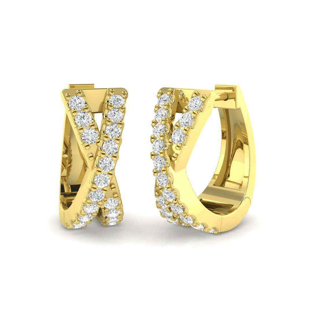 Elegant Hoop Earrings 0.5 Ct Lab/Natural Diamond in 10K/14K gold and platinum with certified lab-grown or natural diamonds
