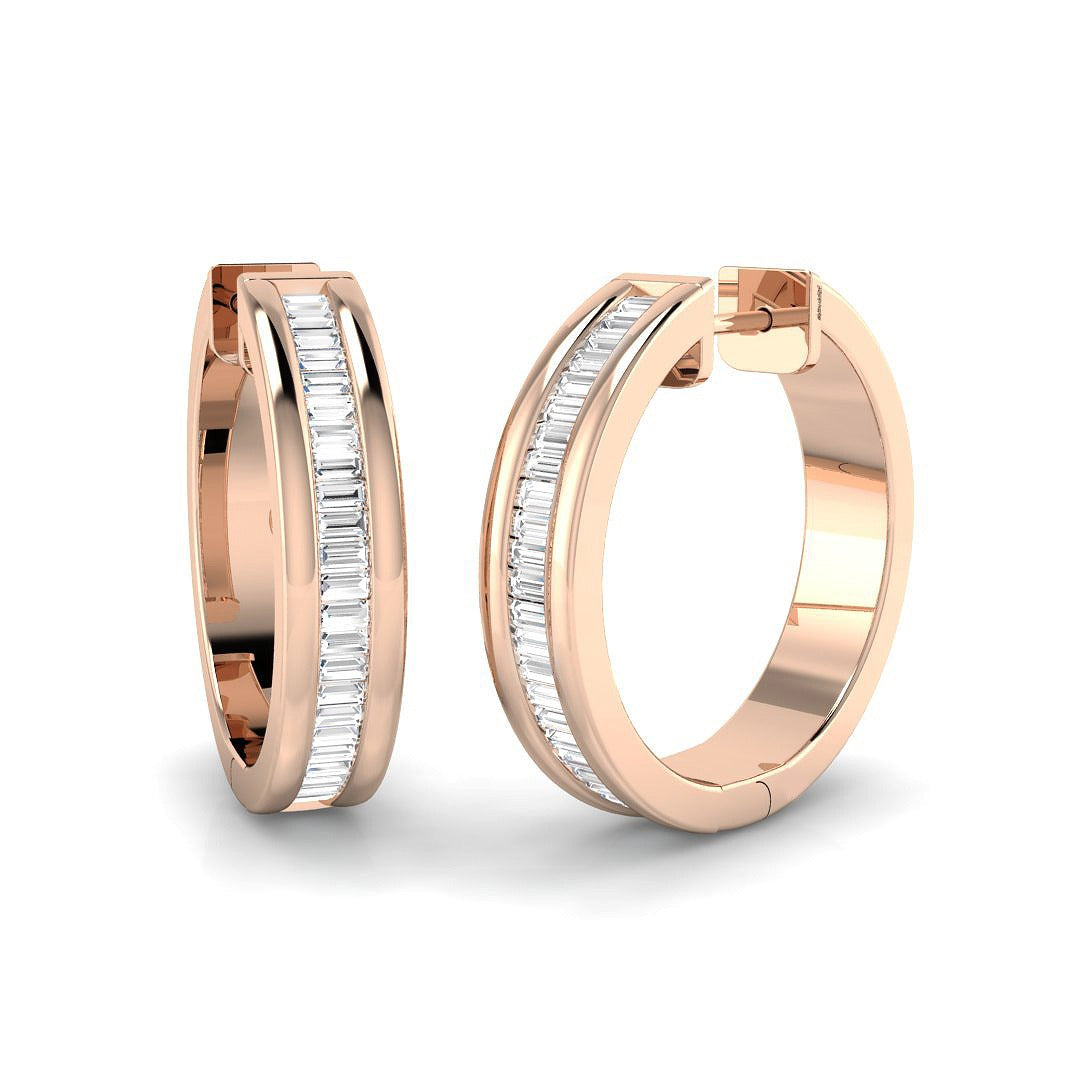 Elegant 0.5ct Gold Diamond Hoop Earrings in 10K/14K gold and platinum with certified lab-grown or natural diamonds