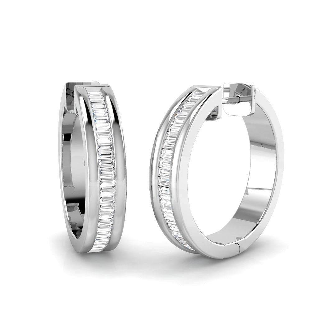 Elegant 0.5ct Gold Diamond Hoop Earrings in 10K/14K gold and platinum with certified lab-grown or natural diamonds