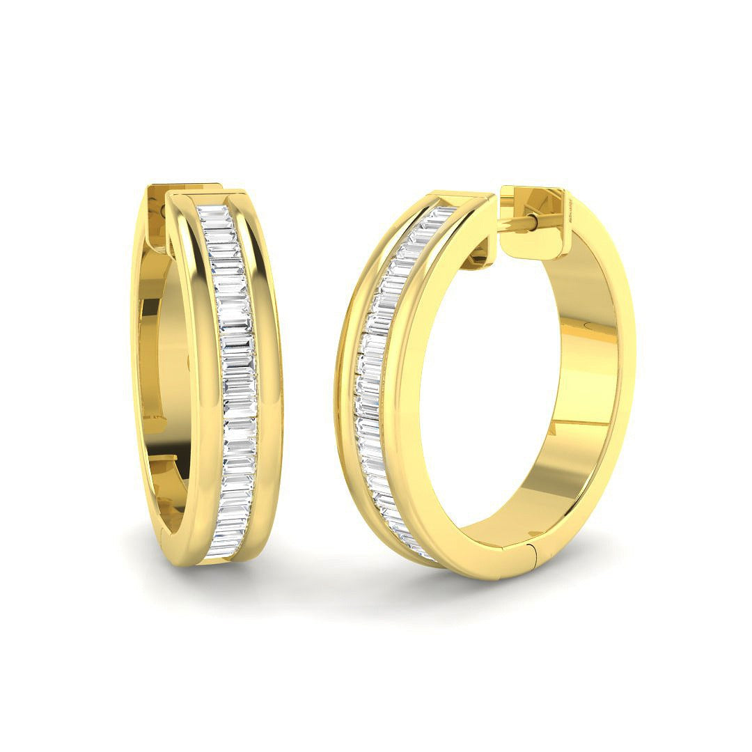 Elegant 0.5ct Gold Diamond Hoop Earrings in 10K/14K gold and platinum with certified lab-grown or natural diamonds