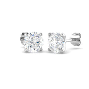 Stud Earrings with Round Cut Diamond Solitaire - 3ct to 4.5ct in 10K/14K gold and platinum with certified lab-grown or natural diamonds