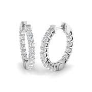 Gold Diamond Hoop Earrings 0.5 Ct Lab/Natural in 10K/14K gold and platinum with certified lab-grown or natural diamonds