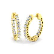 Gold Diamond Hoop Earrings 0.5 Ct Lab/Natural in 10K/14K gold and platinum with certified lab-grown or natural diamonds