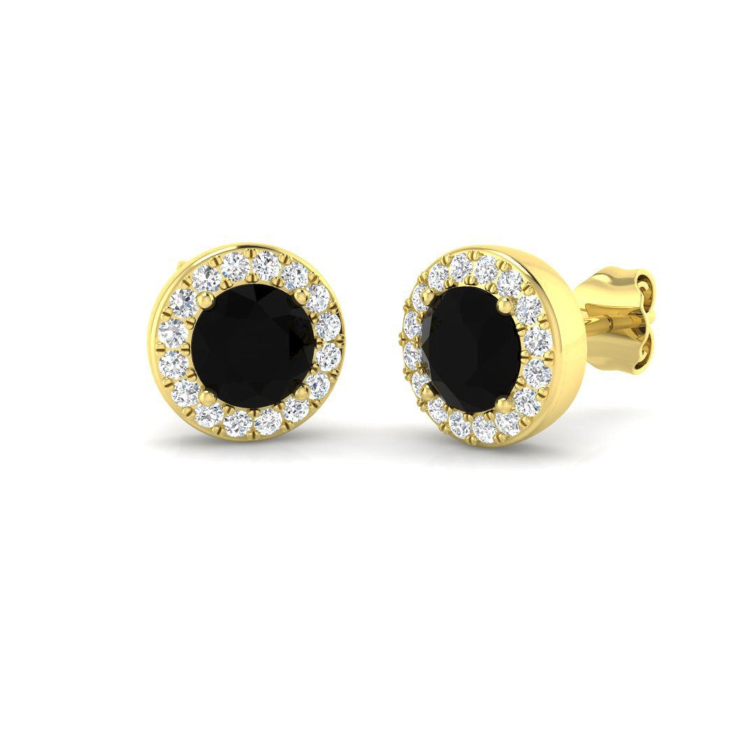 Elegant Teggy 2ct Halo Diamond Earrings in Gold - Luxury Jewelry in 10K/14K gold and platinum with certified lab-grown or natural diamonds