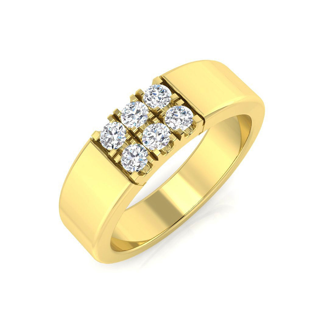 Diamond 6 Stone Classic Ring in 10K/14K gold and platinum with certified lab-grown or natural diamonds