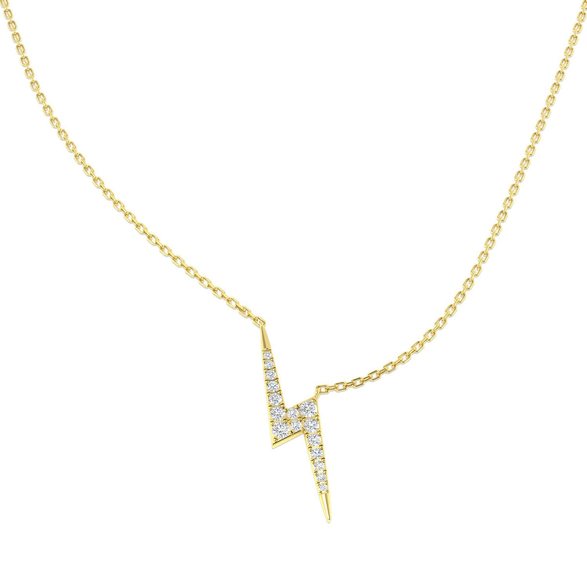 Lightning Diamond Necklace 0.25ct Gold & in 10K/14K gold and platinum with certified lab-grown or natural diamonds
