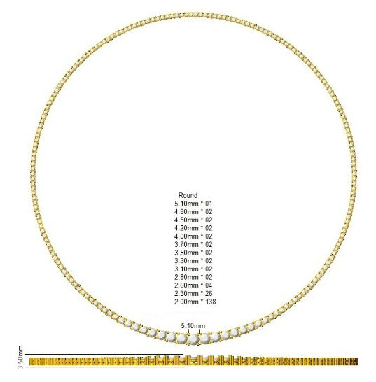 Diamond Tennis Necklace in 10K/14K gold and platinum with certified lab-grown or natural diamonds