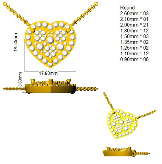 Heart Pendant Necklace with Diamond Accents in 10K/14K gold and platinum with certified lab-grown or natural diamonds