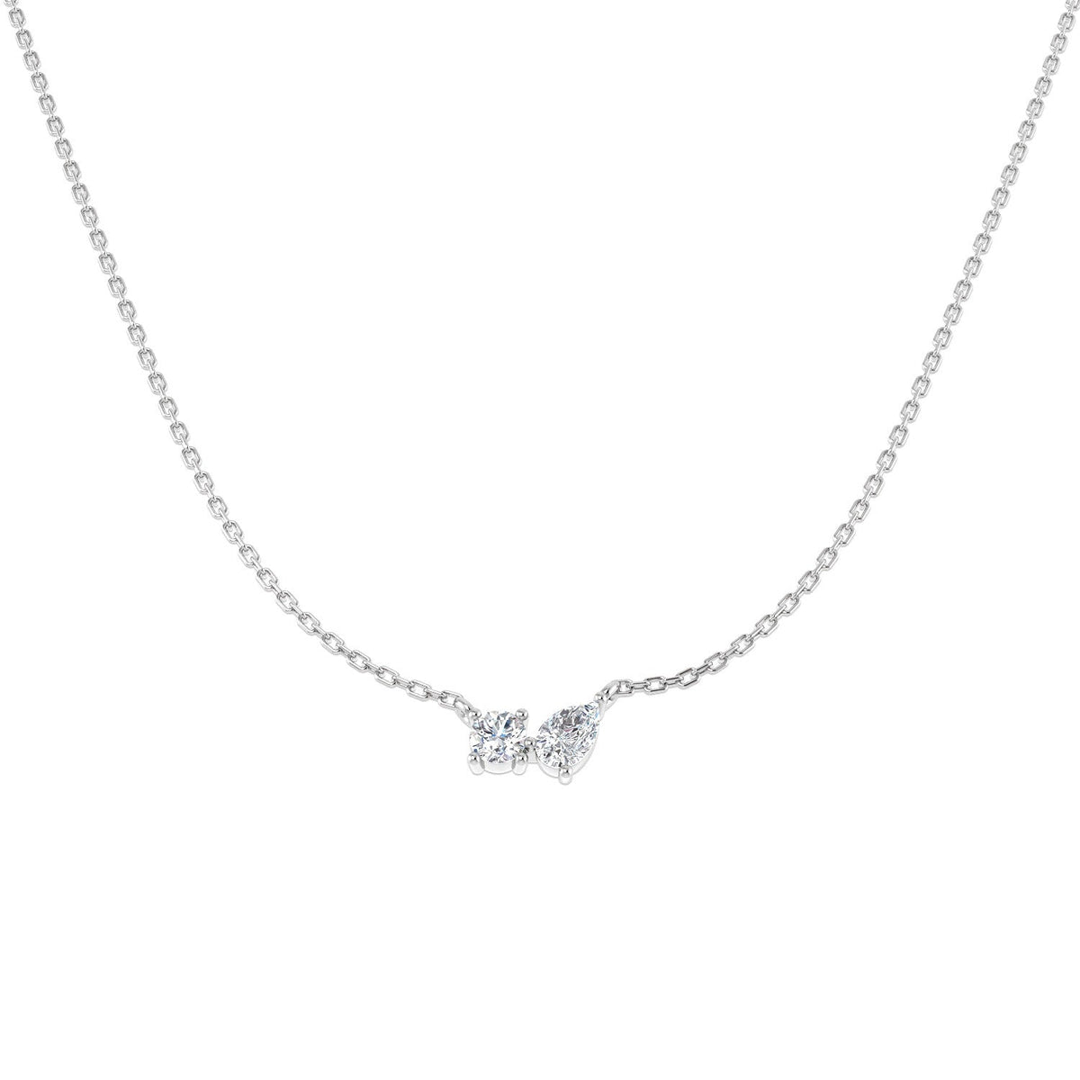 Diamond Pendant Necklace 0.5ct Gold & Platinum (Without Chain) in 10K/14K gold and platinum with certified lab-grown or natural diamonds