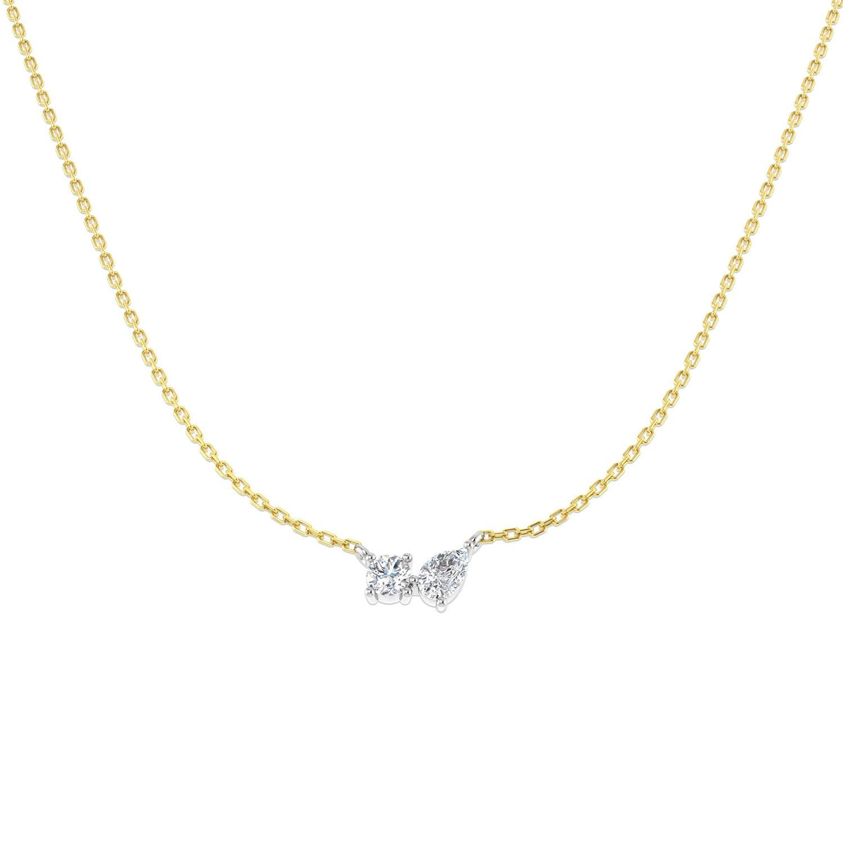 Diamond Pendant Necklace 0.5ct Gold & Platinum (Without Chain) in 10K/14K gold and platinum with certified lab-grown or natural diamonds