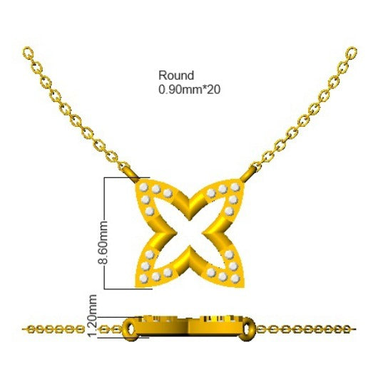 Diamond Flower Necklace in Gold & in 10K/14K gold and platinum with certified lab-grown or natural diamonds
