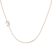 Diamond 3 Number Pendant 0.1ct Gold & Platinum Necklace in 10K/14K gold and platinum with certified lab-grown or natural diamonds