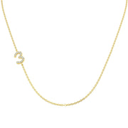 Diamond 3 Number Pendant 0.1ct Gold & Platinum Necklace in 10K/14K gold and platinum with certified lab-grown or natural diamonds