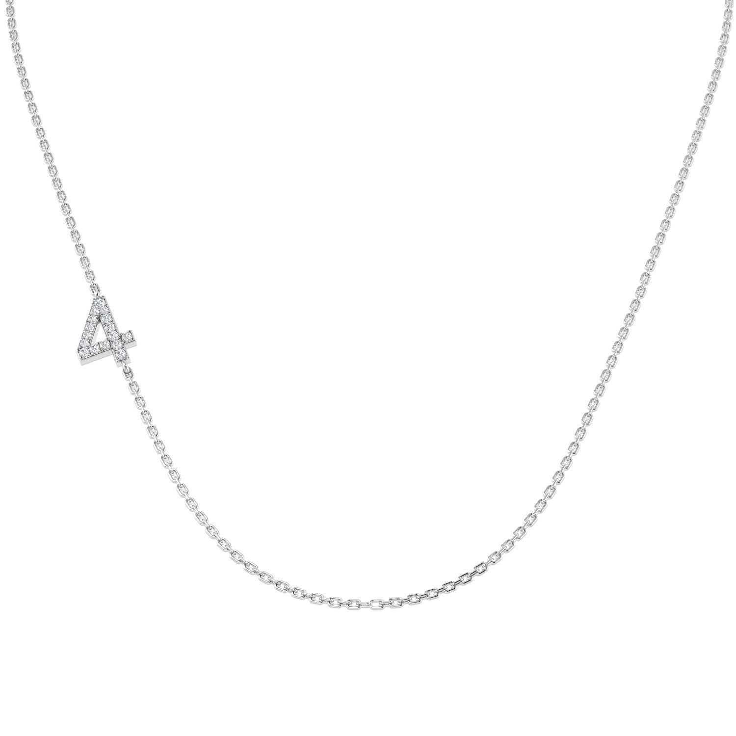 Diamond Number Pendant 0.1ct Gold & Platinum Necklace (Without Chain) in 10K/14K gold and platinum with certified lab-grown or natural diamonds