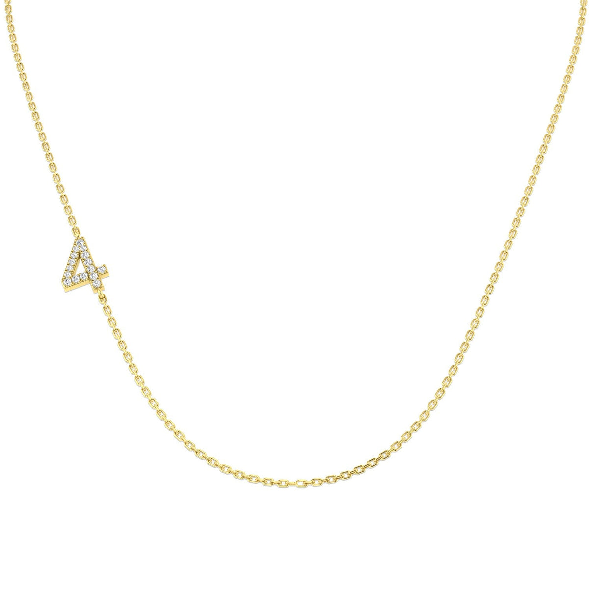 Diamond Number Pendant 0.1ct Gold & Platinum Necklace (Without Chain) in 10K/14K gold and platinum with certified lab-grown or natural diamonds