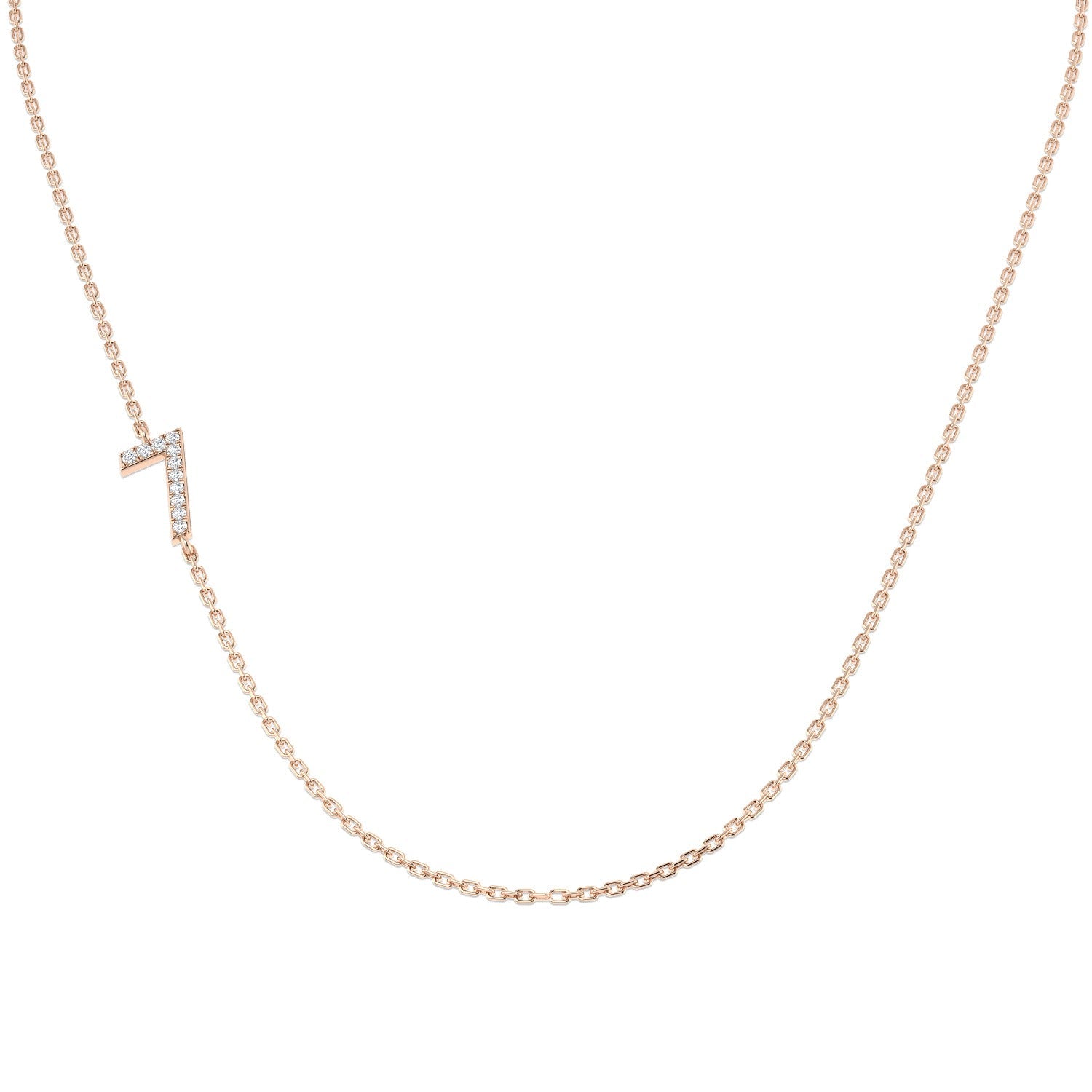 Diamond Number Pendant 0.1ct Gold & Platinum Necklace (Without Chain) in 10K/14K gold and platinum with certified lab-grown or natural diamonds