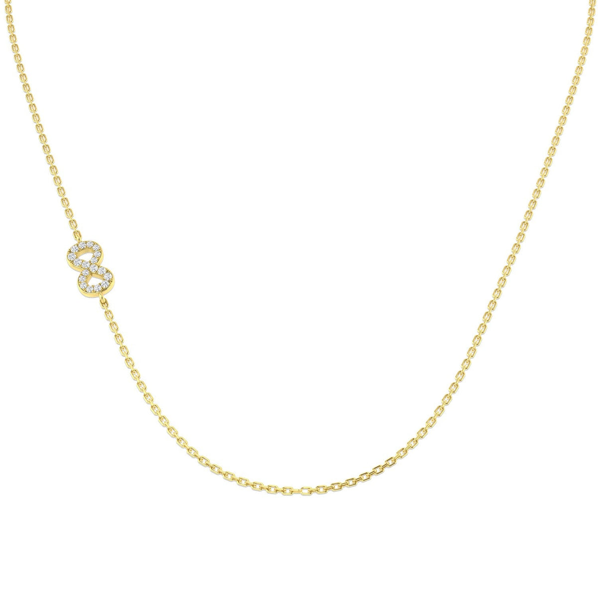 Diamond Number Pendant 0.1ct Gold & Platinum Necklace (Without Chain) in 10K/14K gold and platinum with certified lab-grown or natural diamonds
