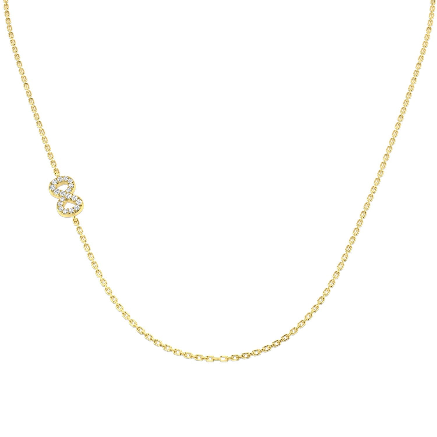 Diamond Number Pendant 0.1ct Gold & Platinum Necklace (Without Chain) in 10K/14K gold and platinum with certified lab-grown or natural diamonds