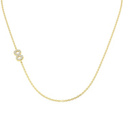 Diamond Number Pendant 0.1ct Gold & Platinum Necklace (Without Chain) in 10K/14K gold and platinum with certified lab-grown or natural diamonds