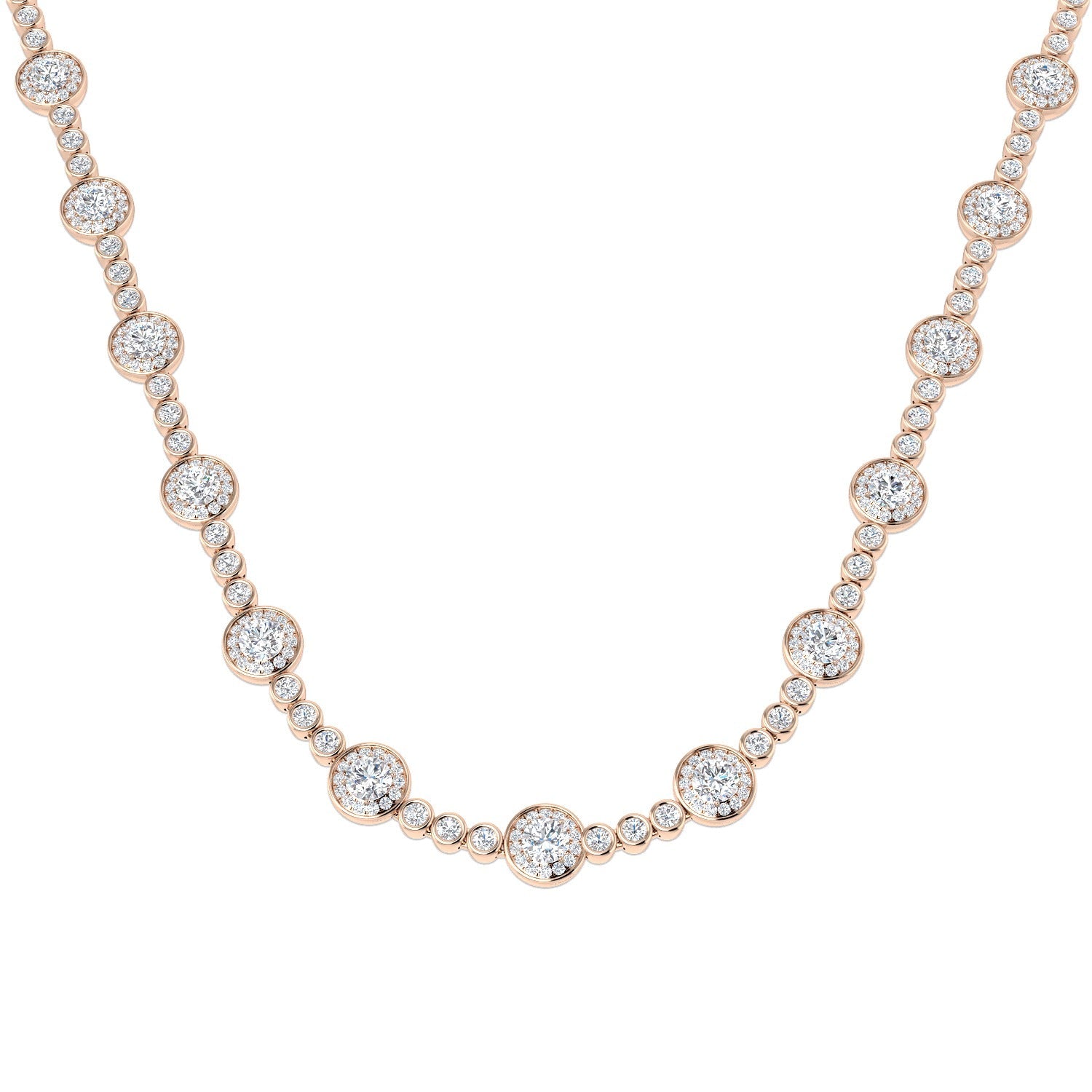 Diamond Necklace 16ct Lab & Natural Diamonds in 10K/14K gold and platinum with certified lab-grown or natural diamonds