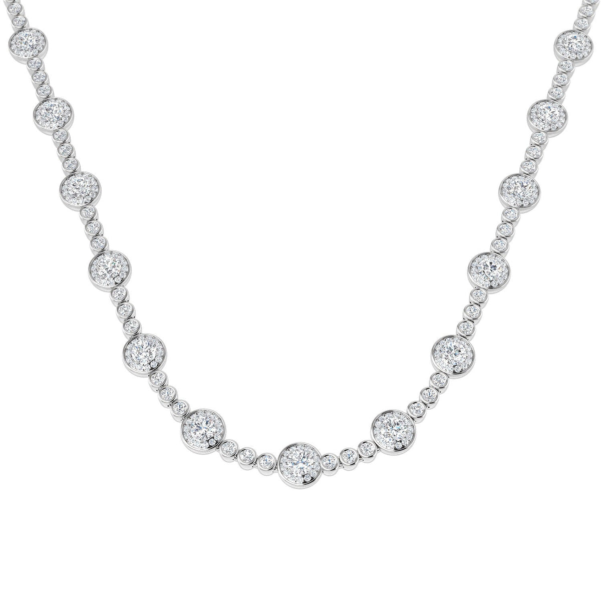Diamond Necklace 16ct Lab & Natural Diamonds in 10K/14K gold and platinum with certified lab-grown or natural diamonds