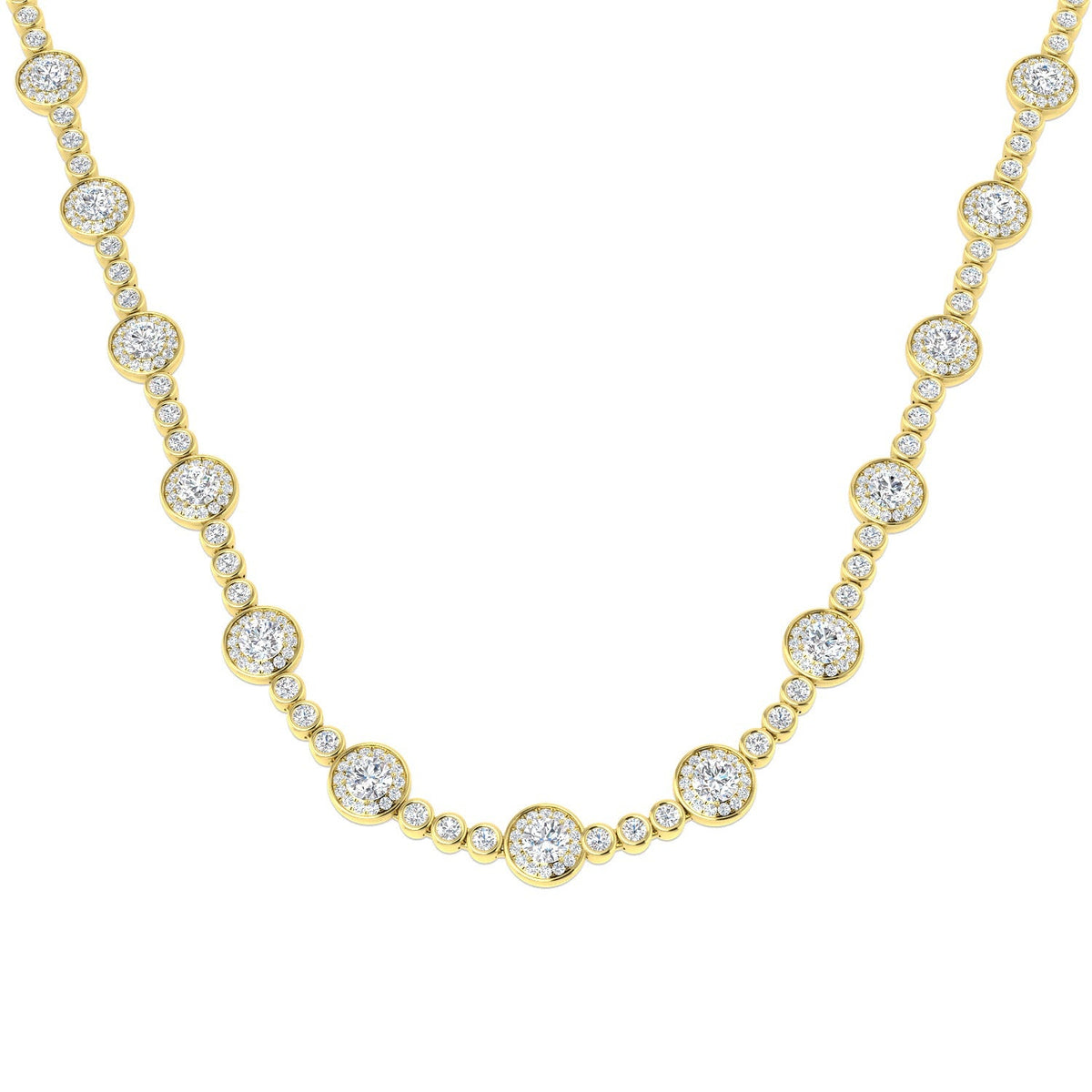 Diamond Necklace 16ct Lab & Natural Diamonds in 10K/14K gold and platinum with certified lab-grown or natural diamonds