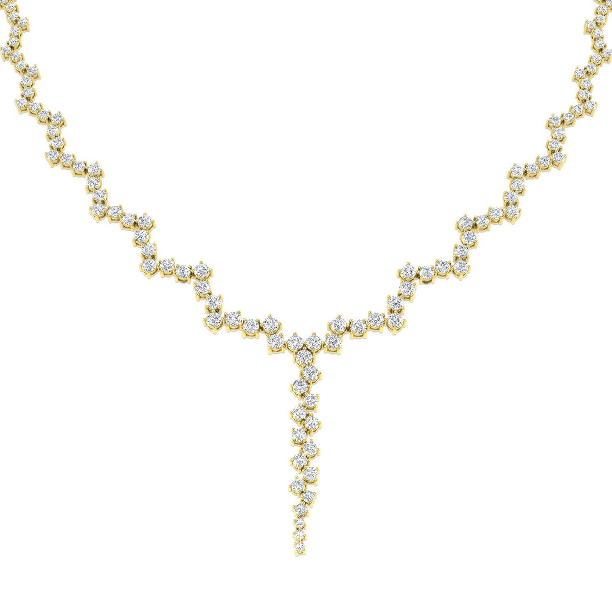 Diamond Y-Necklace 14.0ct Lab & Natural Diamonds in Gold & in 10K/14K gold and platinum with certified lab-grown or natural diamonds