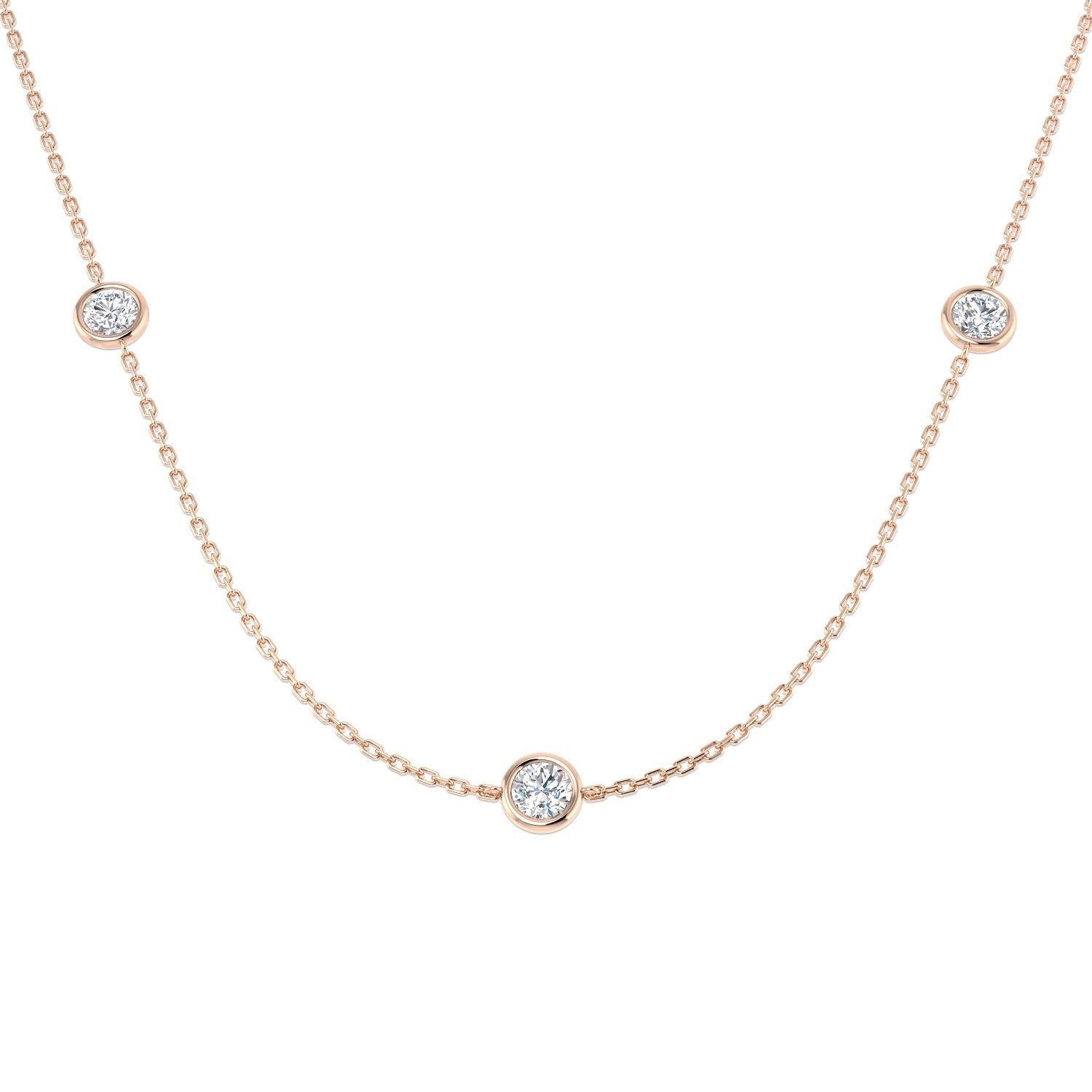 Diamond Spectacle Necklace 1ct in 10K/14K gold and platinum with certified lab-grown or natural diamonds