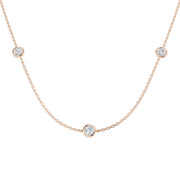 Diamond Spectacle Necklace 1ct in 10K/14K gold and platinum with certified lab-grown or natural diamonds