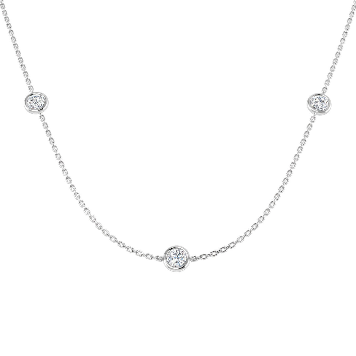 Diamond Spectacle Necklace 1ct in 10K/14K gold and platinum with certified lab-grown or natural diamonds