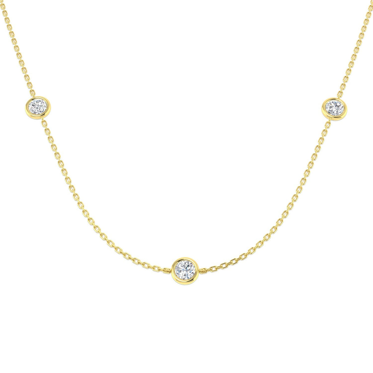 Diamond Spectacle Necklace 1ct in 10K/14K gold and platinum with certified lab-grown or natural diamonds