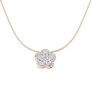 Diamond Cluster Necklace 2ct Gold in 10K/14K gold and platinum with certified lab-grown or natural diamonds