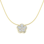 Diamond Cluster Necklace 2ct Gold in 10K/14K gold and platinum with certified lab-grown or natural diamonds