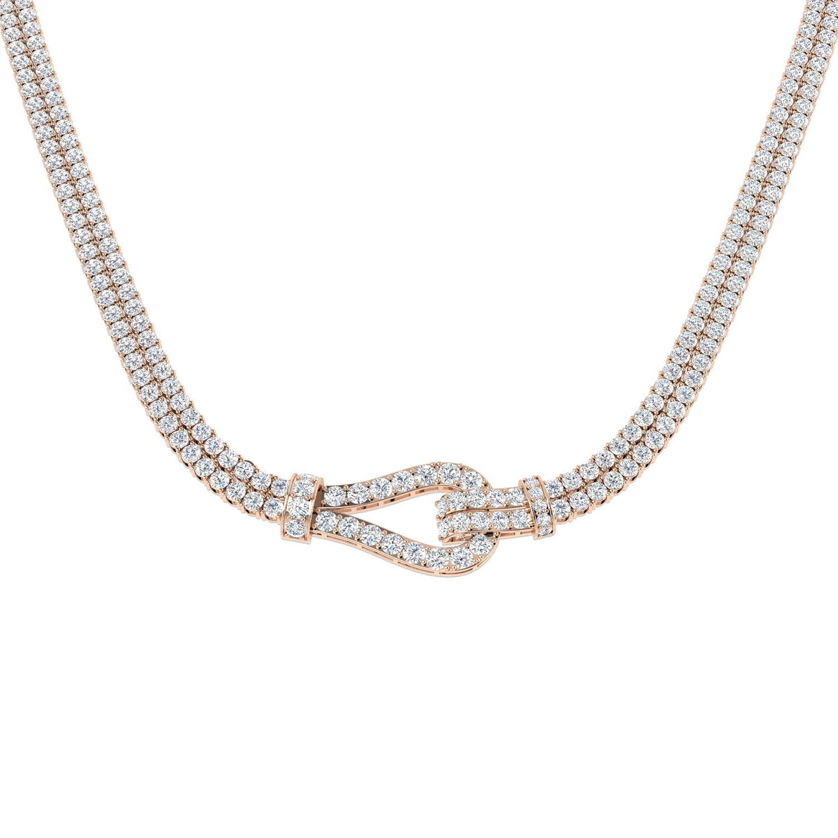 Natural Diamond Paper Clip Necklace 28ct Gold in 10K/14K gold and platinum with certified lab-grown or natural diamonds