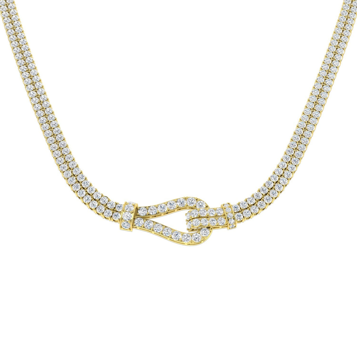 Natural Diamond Paper Clip Necklace 28ct Gold in 10K/14K gold and platinum with certified lab-grown or natural diamonds