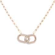 Diamond Paper Clip Necklace 0.75ct Gold in 10K/14K gold and platinum with certified lab-grown or natural diamonds