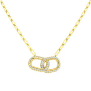 Diamond Paper Clip Necklace 0.75ct Gold in 10K/14K gold and platinum with certified lab-grown or natural diamonds
